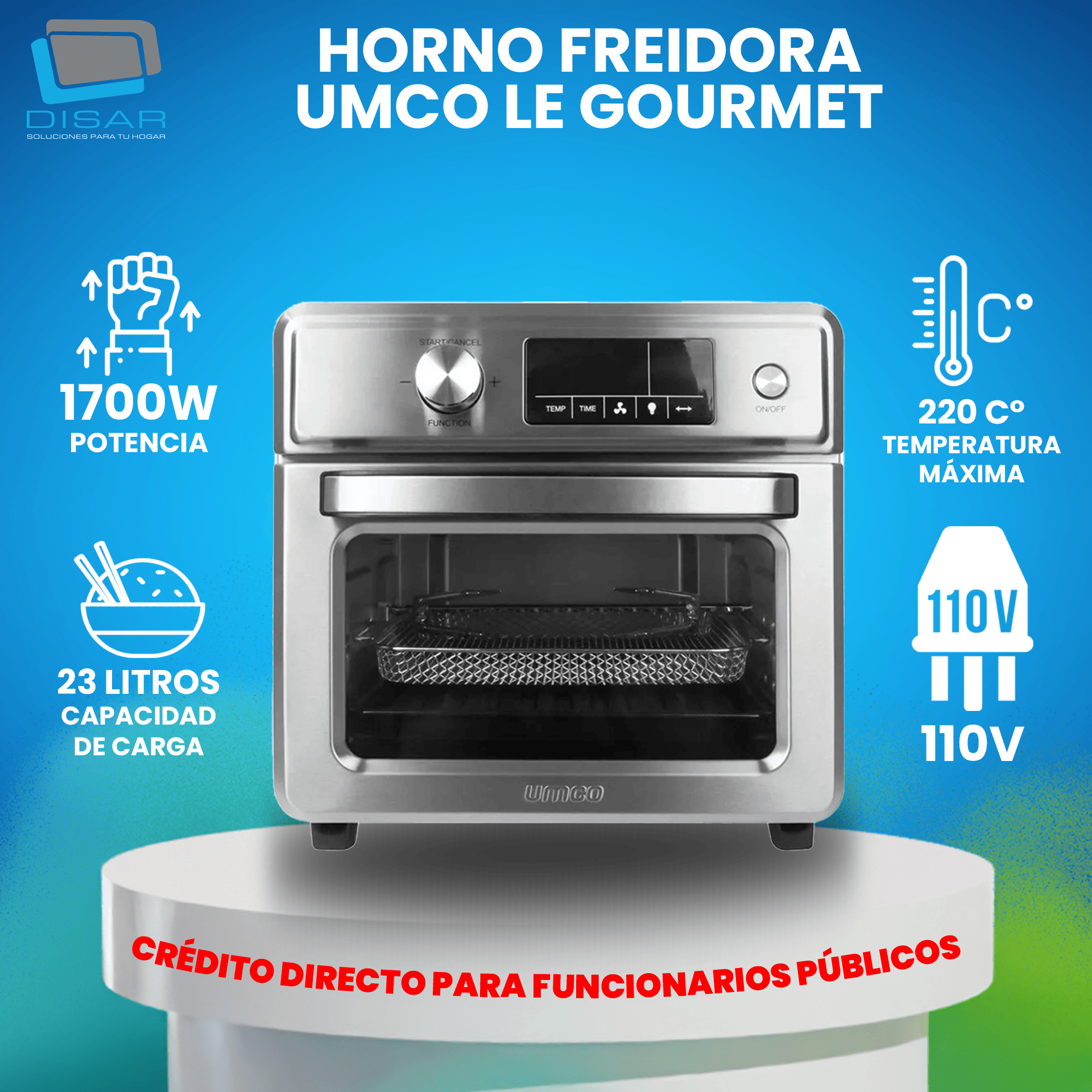 Nuevo Horno Air Fryer UMCO de 15 lts - Casa Pica Machala