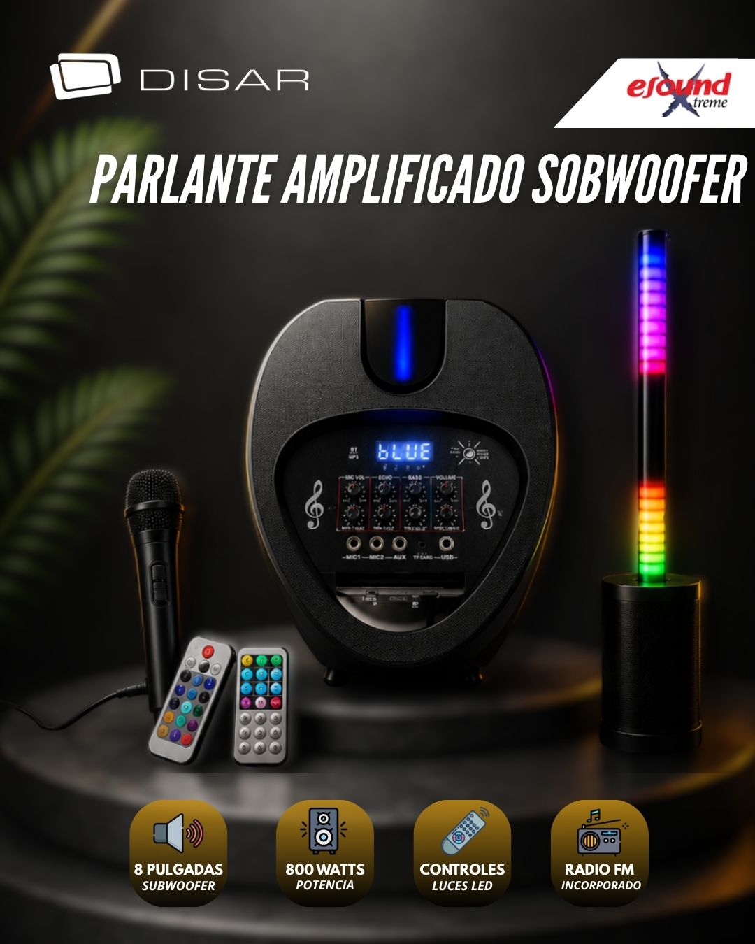 PARLANTE AMPLIFICADO SOBWOOFER 8 80W PP5603 (1)