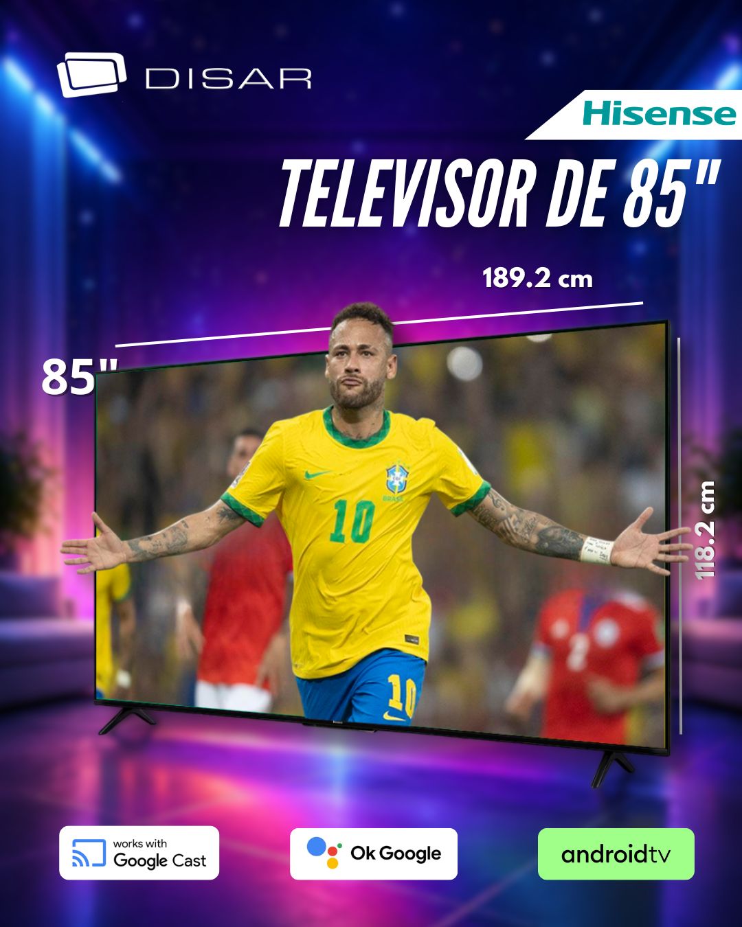TELEVISION HISENSE QLED 85 GOOGLE TV COMANDO DE VOZ (2)