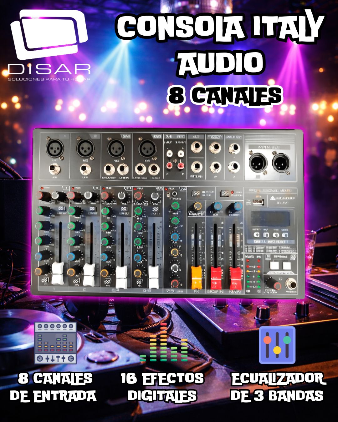 CONSOLA ITALY AUDIO 8 CANALES