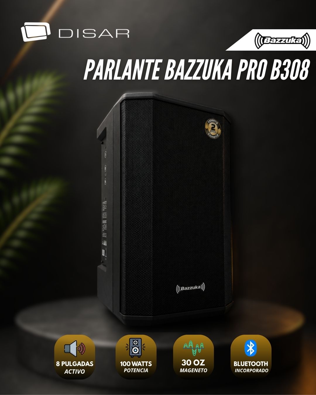 PARLANTE BAZZUKA PRO 8 B308 100WATTS RMS