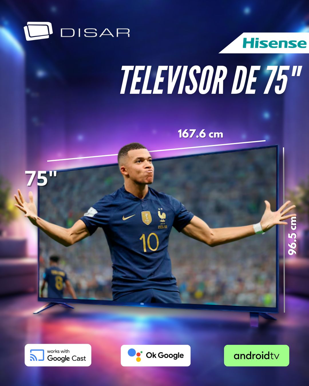 TELEVISION HISENSE QLED 75 GOOGLE TV COMANDO DE VOZ (1)